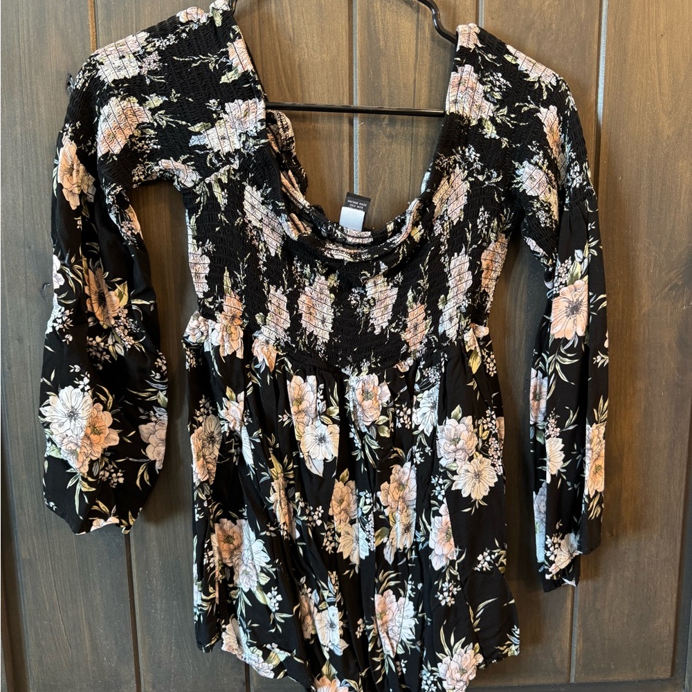 Floral Black Women's Top
